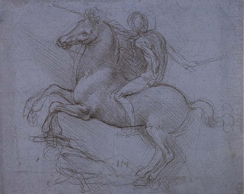 LEONARDO da Vinci Study fur the Sforza monument oil painting picture